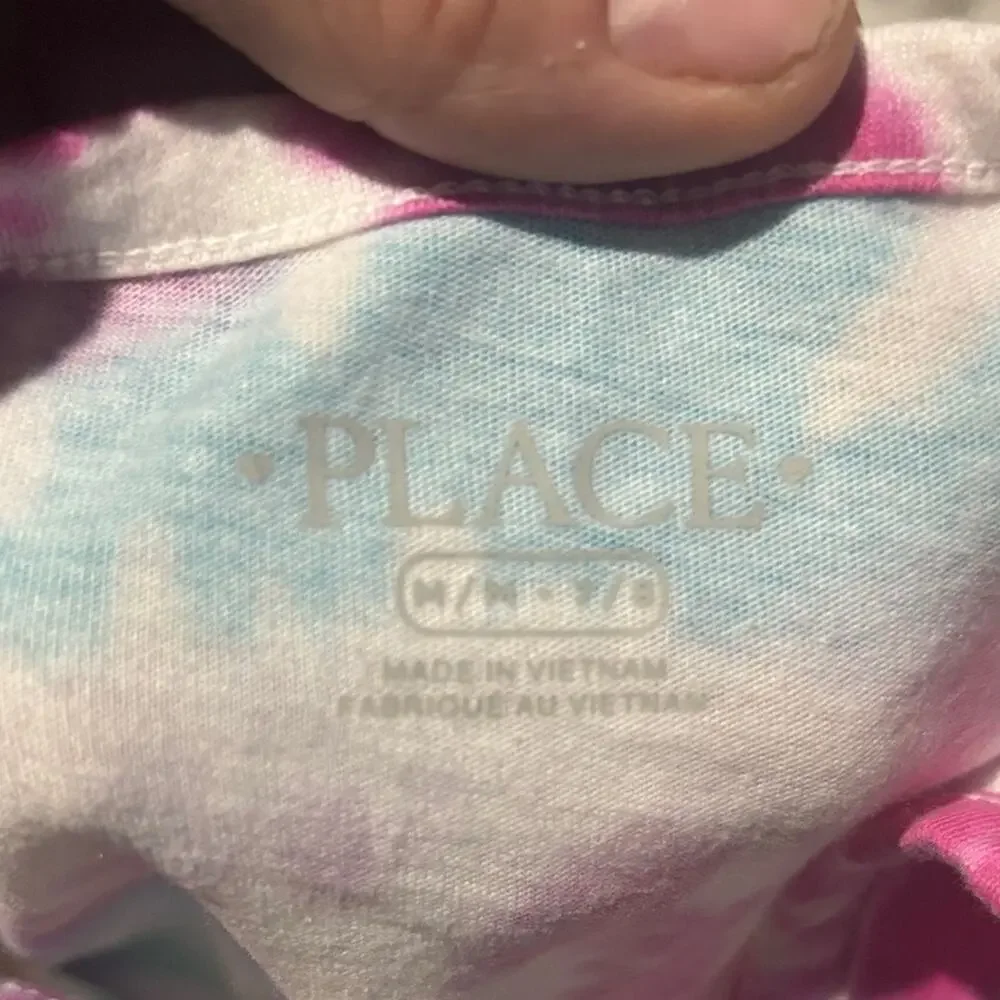 Children’s place 7/8 Colorful Tie-Dye and Blue Knot Kids Tops euc worn once